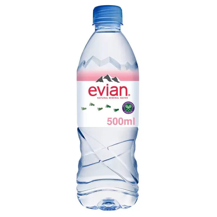 Evian Natural Mineral Water, 24 x 500ml